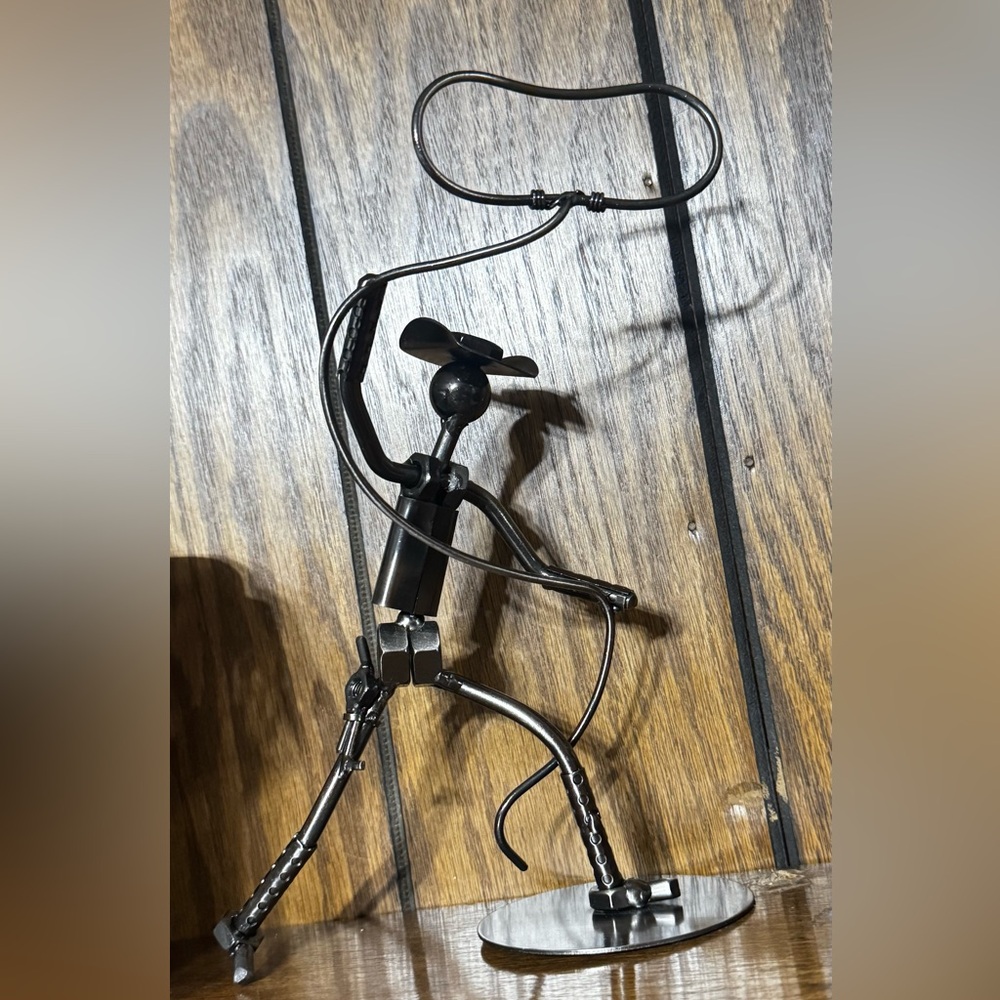 Metal cowboy Sculpture Art
